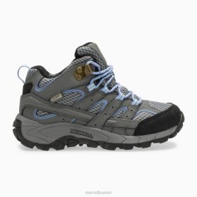 Merrell Moab 2 mid -vedenpitävä saapas (mk162260) HBNB804 - Merrell Suomi harmaa/periwinkle lapset kenkiä